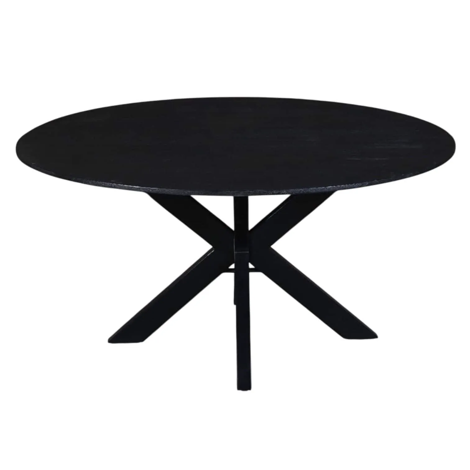 Esszimmertisch Mangoholz rund schwarz 150cm
