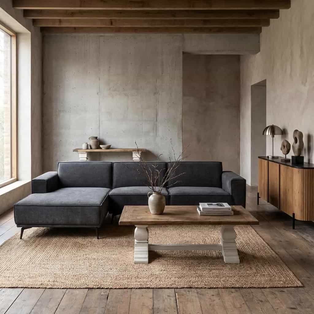 Leeds 2 5-AR + Chaise L - City 464 Schwarz Blau