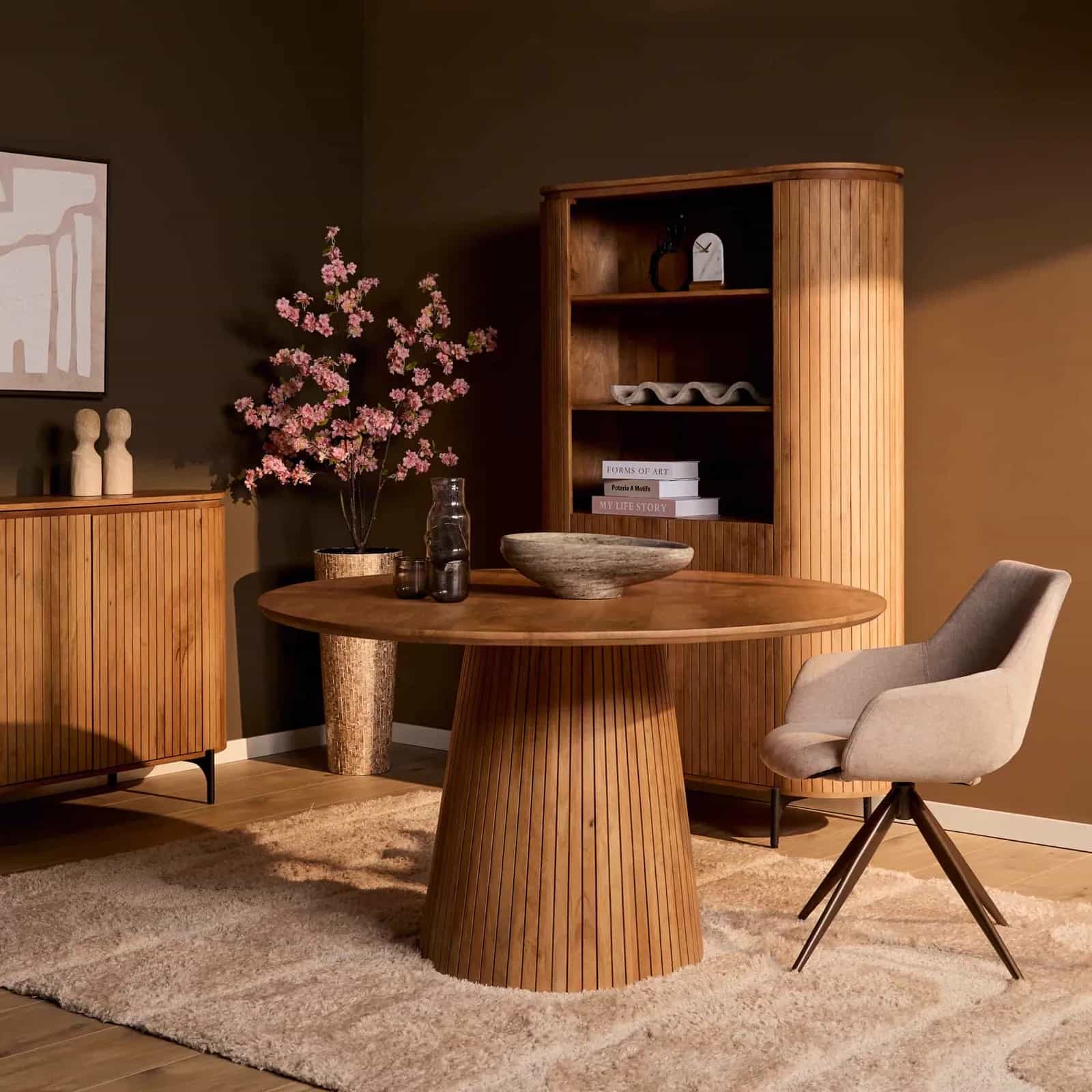 Runder Esstisch Solana Natur-Mangoholz 130 cm