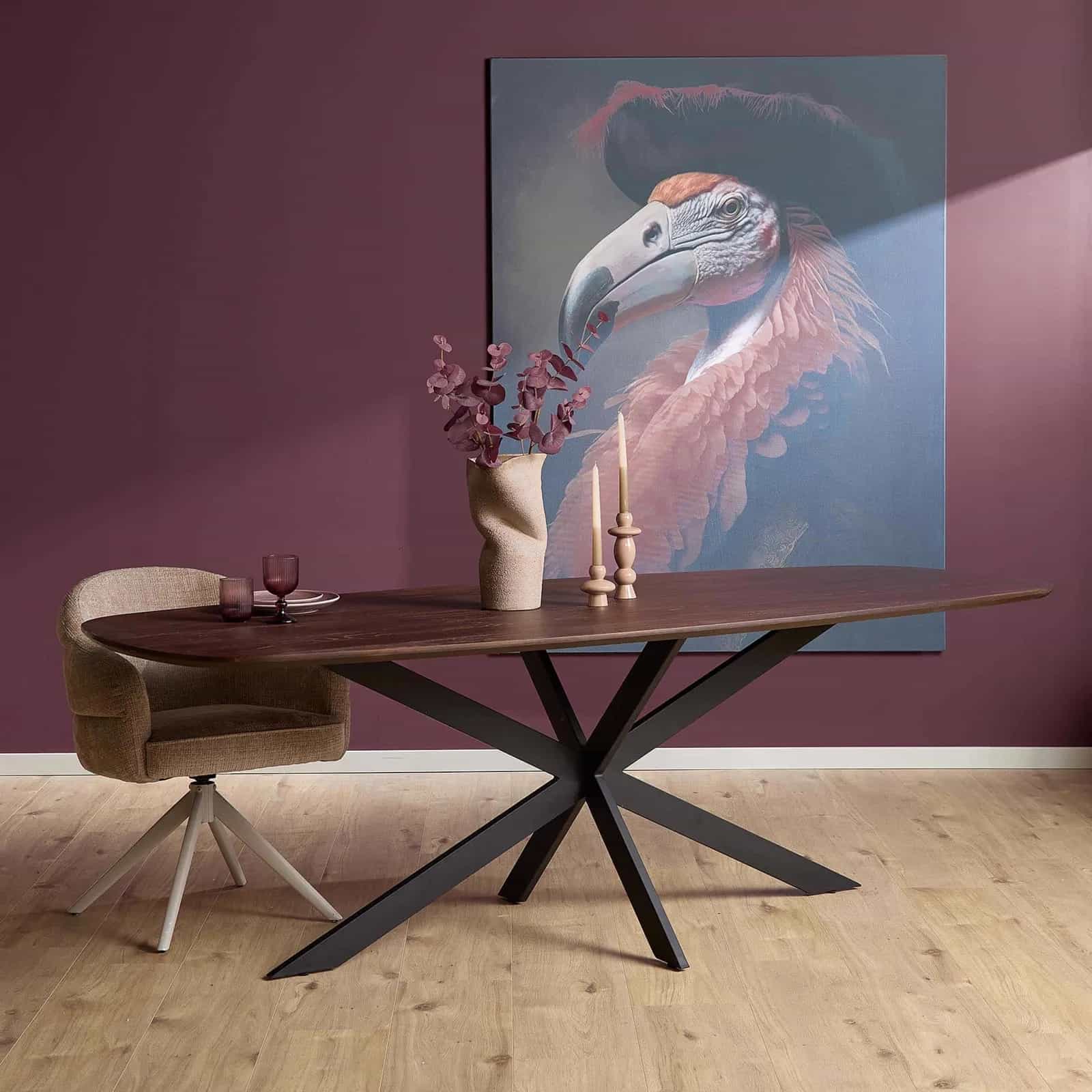 Ferris Eiche Esstisch | Dänisch Oval 280 cm | Braun