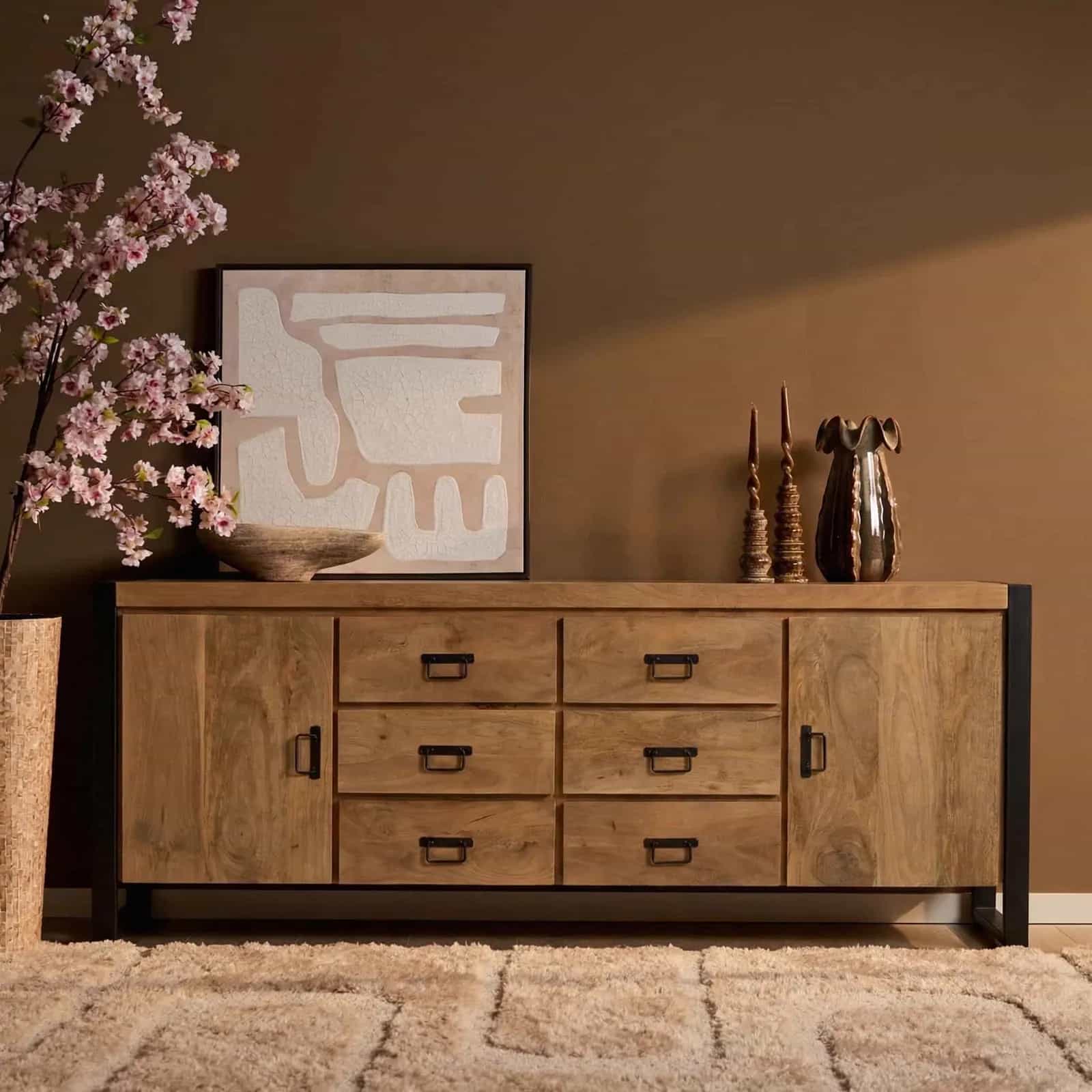 Sideboard Britt Natur Mangoholz 200 cm