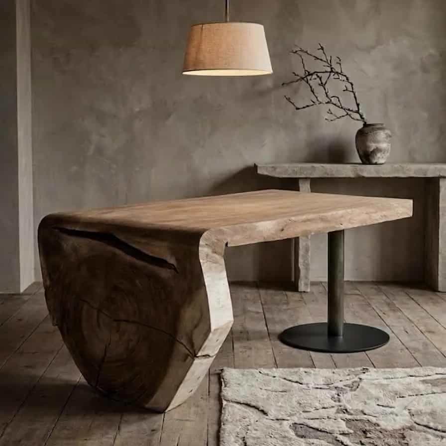 Schreibtisch mit Wasserfall-Tischplatte, 200 cm | Suarholz
