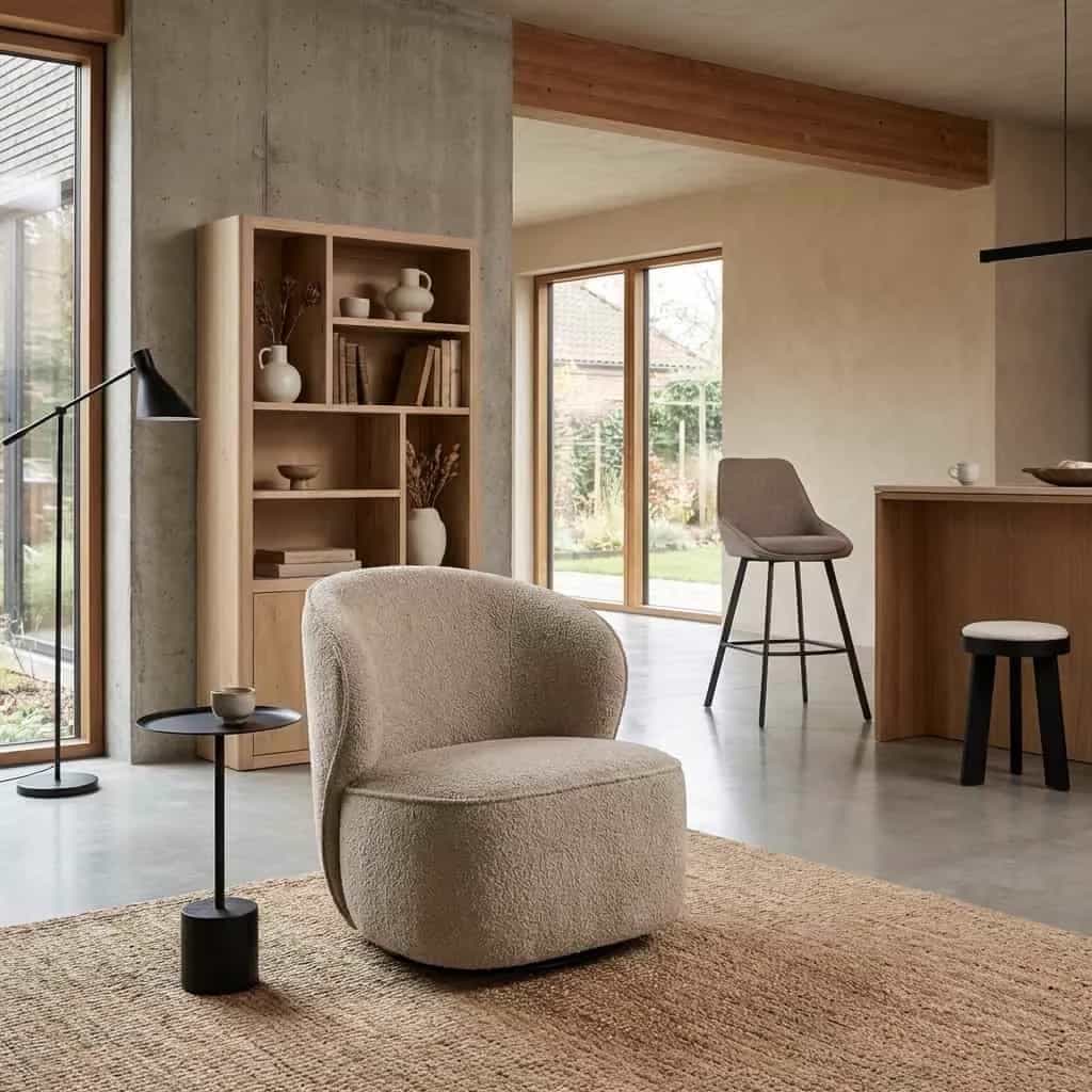 Belvi Sessel - Stoff AJ3019-11 Beige (drehbar)