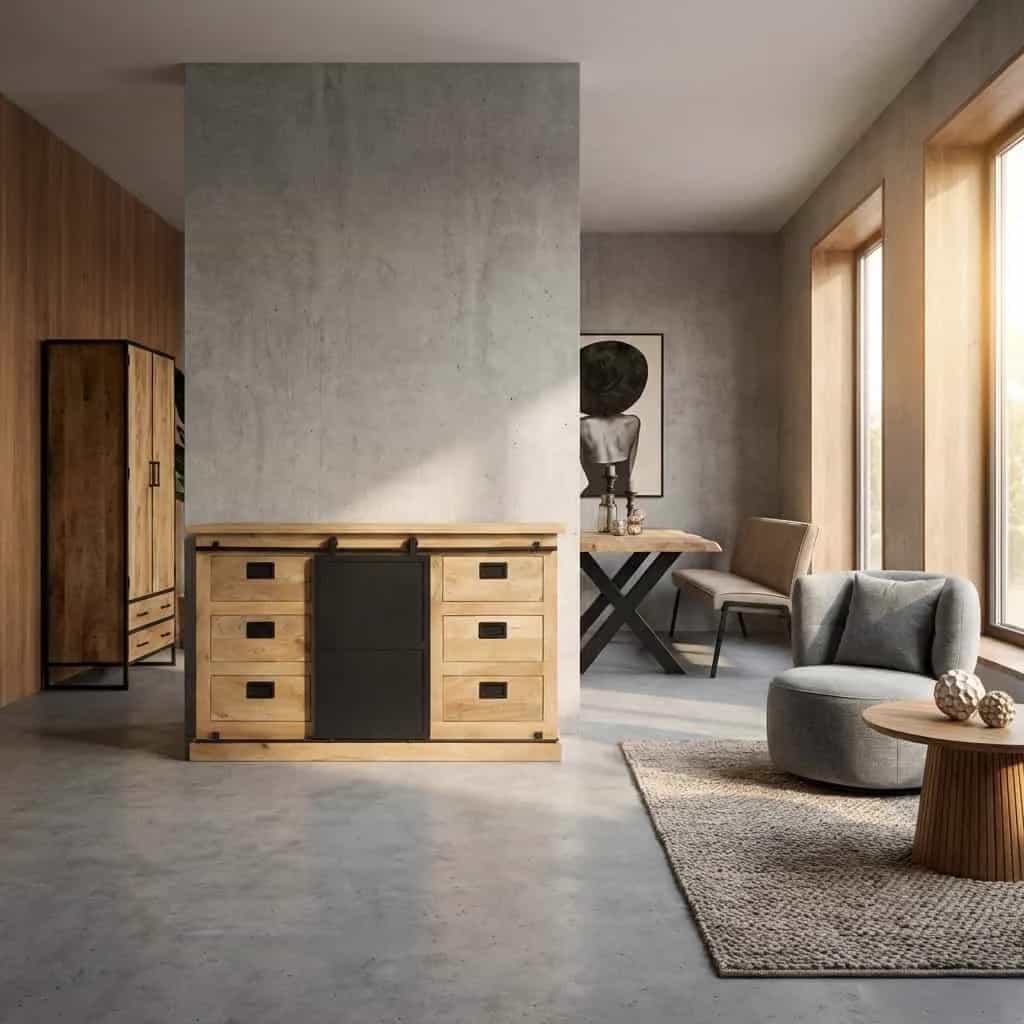 Sideboard Fresno Natur-Mangoholz 160 cm