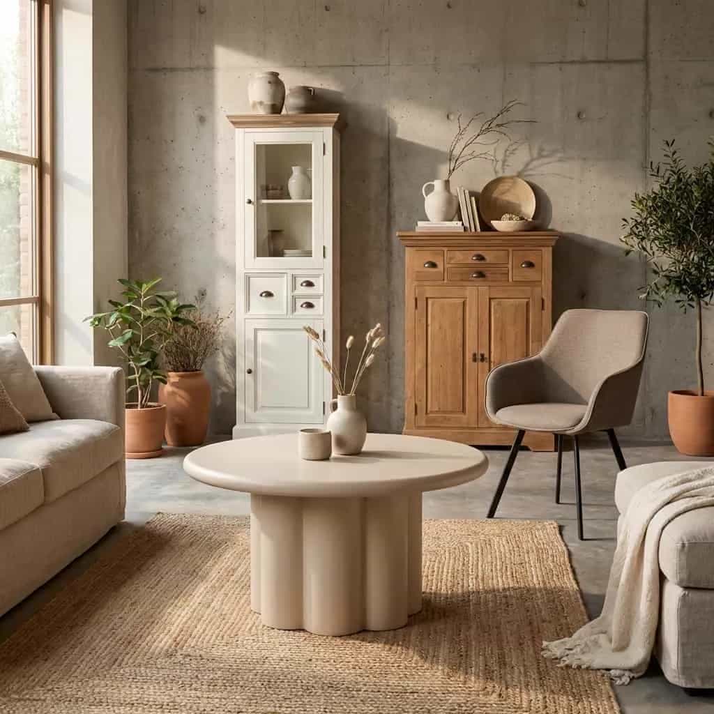 Melzo Esstisch rund beige 130 cm