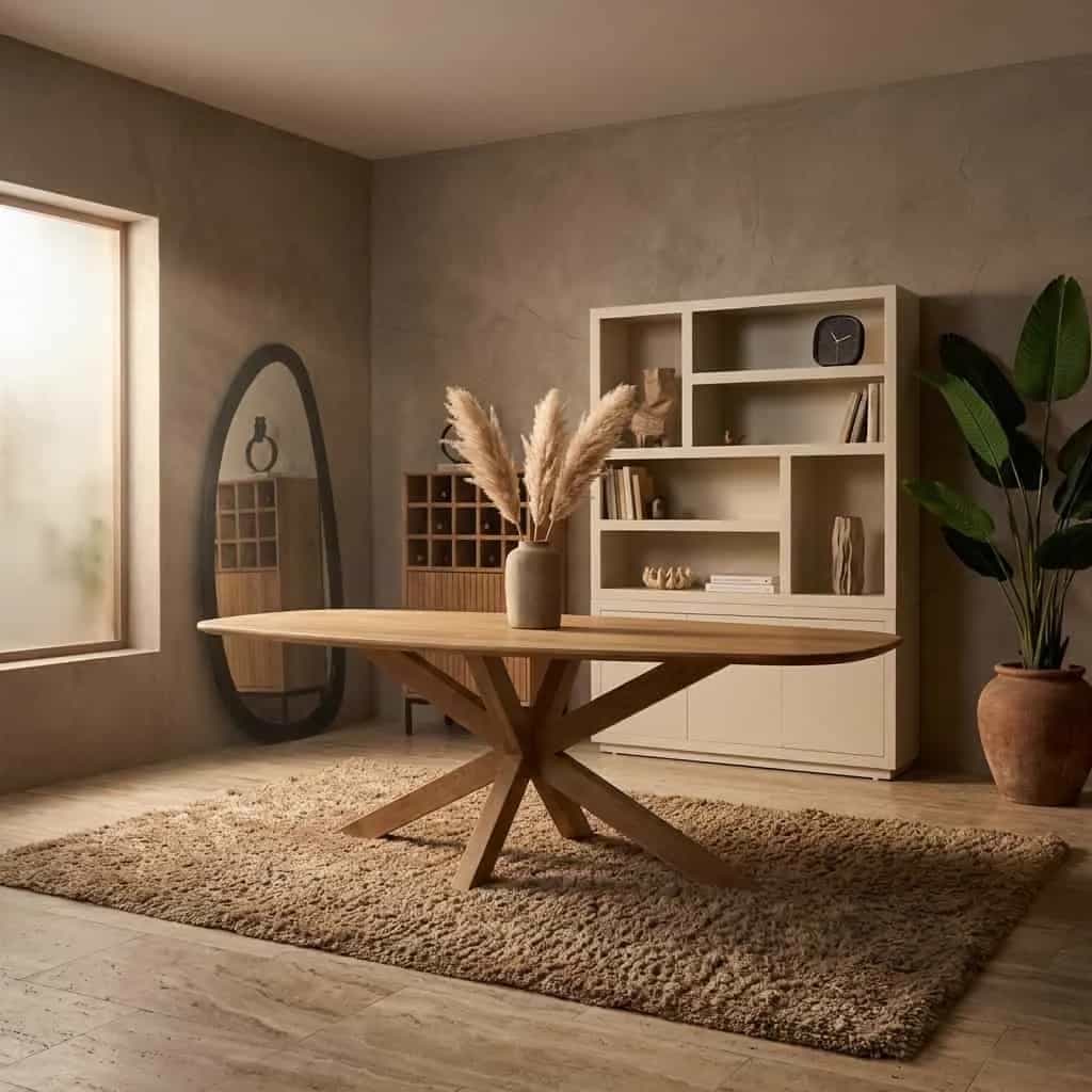 Dänischer ovaler Esstisch Nina Natur-Mangoholz 240 cm