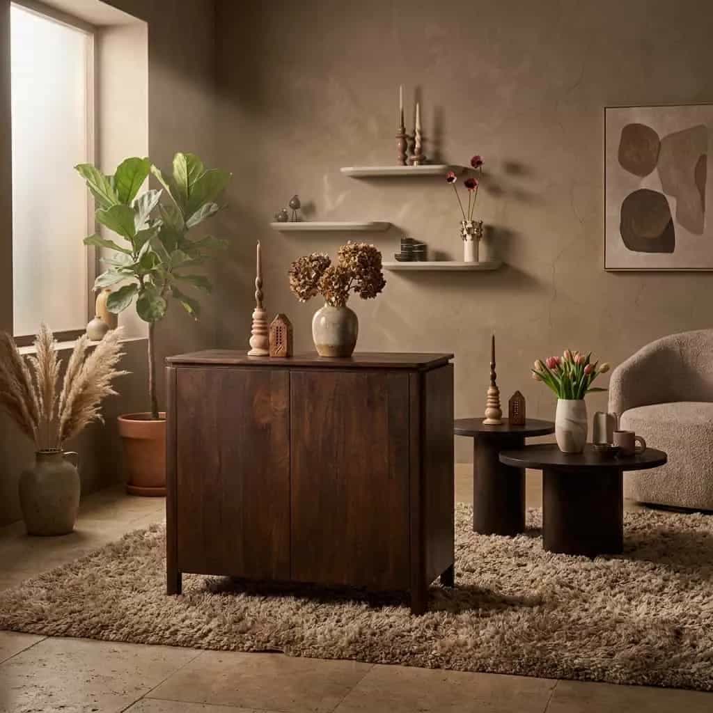 Sideboard Dallas, braunes Mangoholz, 100 cm