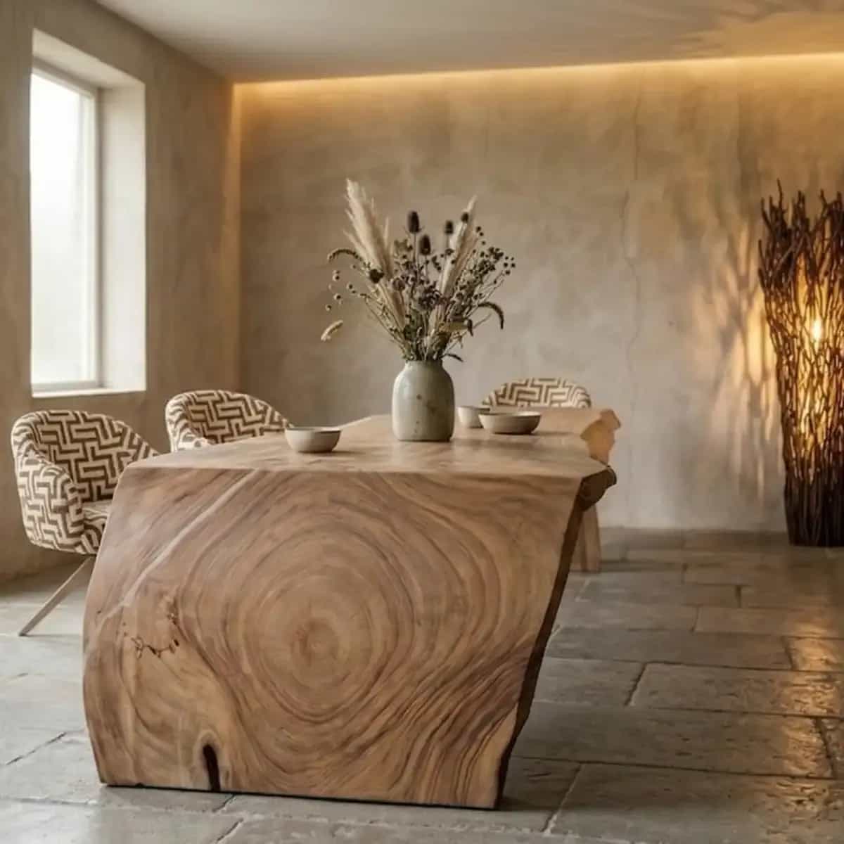 Baumstammtisch aus Suarholz 440 cm | Wasserfall
