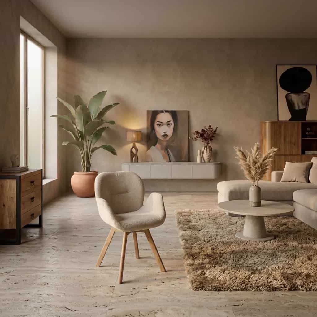Esszimmerstuhl Jesse, drehbar, beige