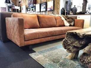 Ledersofa Aragon in afrika leder walnut