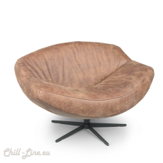 Draaifauteuil Kiss in robuust leder