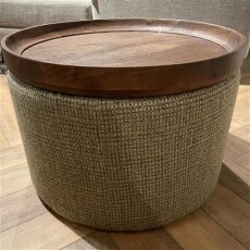 Hocker Ossana Mangoholz Stoff