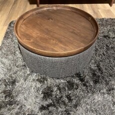 Hocker Ossana Mangoholz Stoff