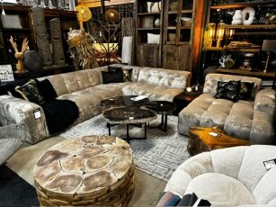 Mokana Furniture Ecksofa Amsterdam in velours stof 