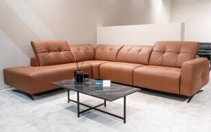 Robustes Ecksofa Otis Leder cognac