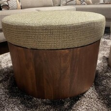 Hocker Ossana Mangoholz Stoff 60 cm