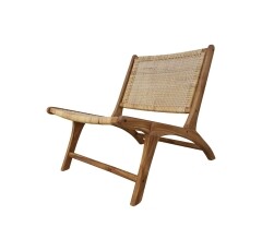 Loungestoel Lugano teak webbing