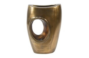 Vase Taper aus Stahl mit einer Goldoberfläche 