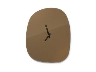 Moderne Uhr Amber aus braunem Glas.