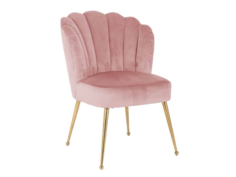 Richmond Interiors Stuhl Pippa Pink Velvet - Gold 