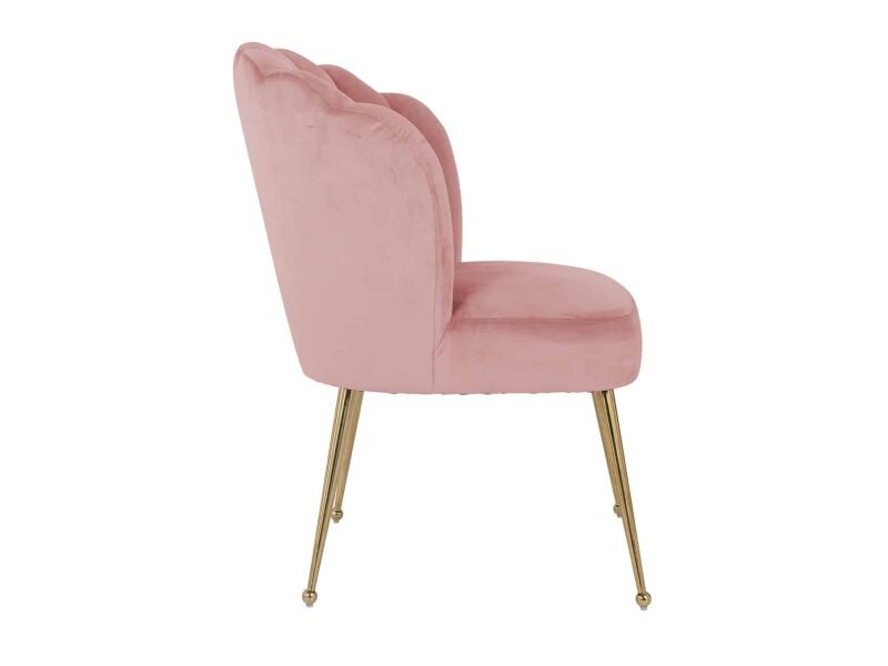 Richmond Interiors Stuhl Pippa Pink Velvet - Gold 