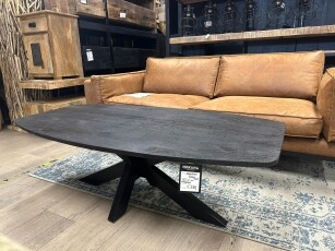 Couchtisch Danish oval schwarzes Mangoholz